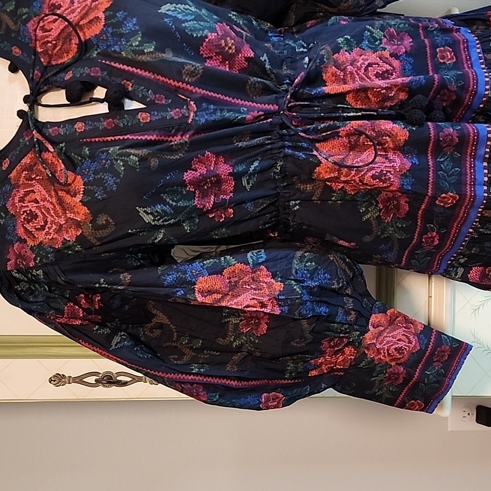 Farm Rio Flower Tapestry Mini Dress - Picture 3 of 7